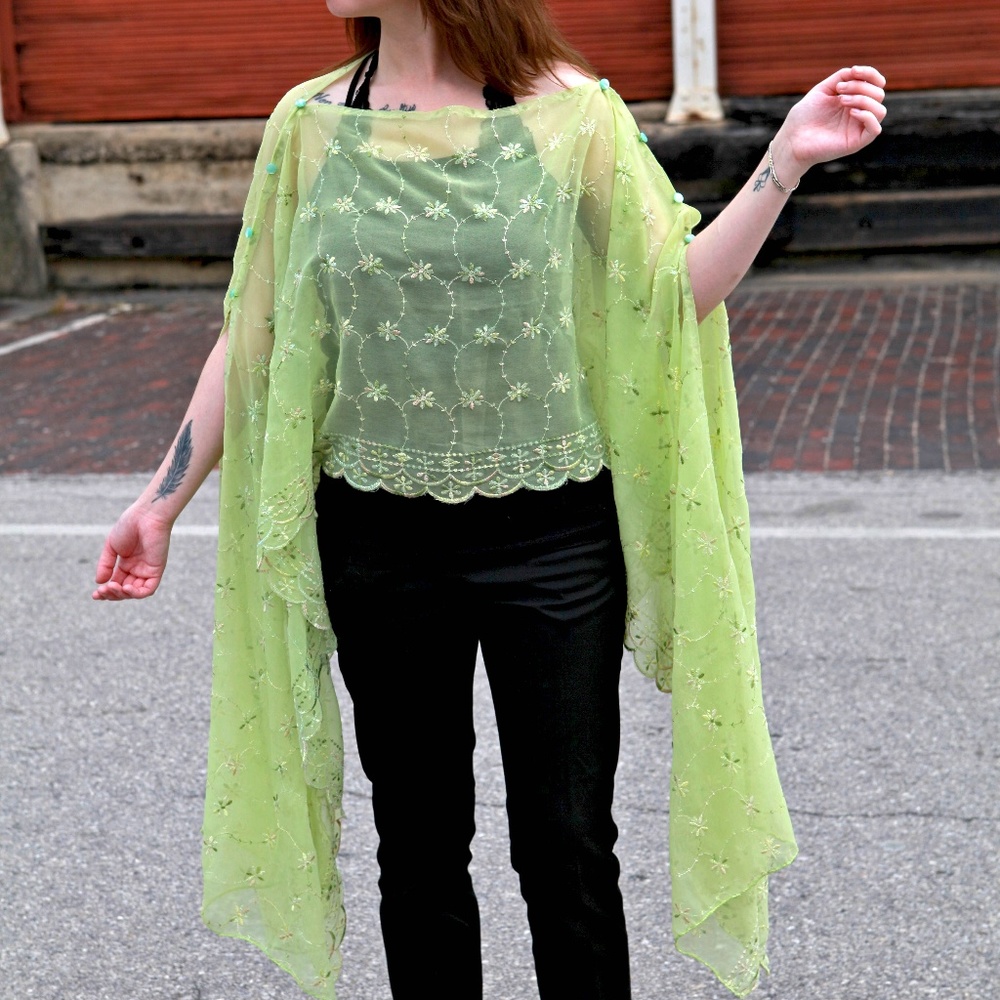 Exclusive, embroidered, elaborate Indian wrap!